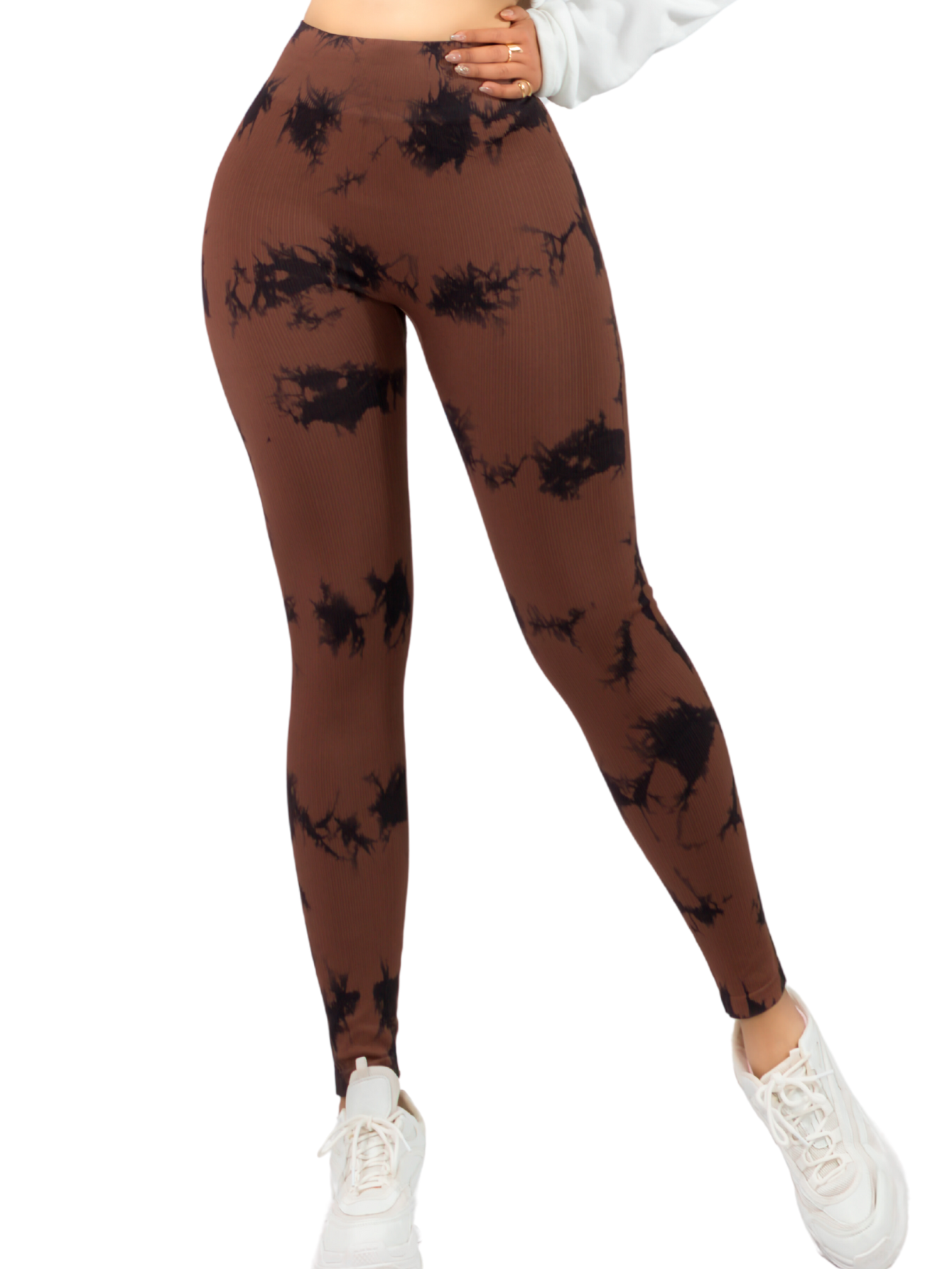 Foto 2 pulgar | Mallas Deportivas Leggins Stretch Corte Push Up Mallones Levantapompa Lic-0179 Cafe Lycra Legging Talle Alto Mujer
