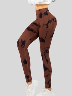 Foto 4 | Mallas Deportivas Leggins Stretch Corte Push Up Mallones Levantapompa Lic-0179 Cafe Lycra Legging Talle Alto Mujer