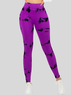 Foto 4 | Mallas Deportivas Leggins Stretch Corte Push Up Mallones Levantapompa Lic-0179 Violeta Lycra Legging Talle Alto Mujer