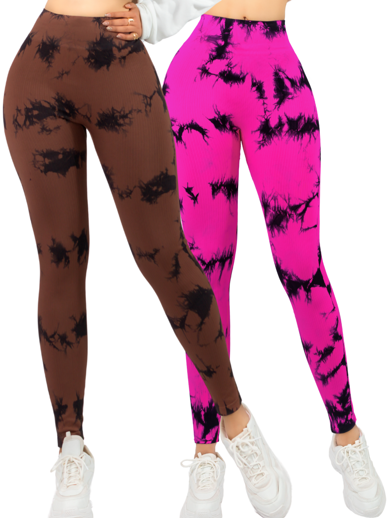 Foto 2 pulgar | Set De 2 Leggings Casual O Deportivos Lic-0179-px2 Variedad De Diseños De Cintura Alta De Mujer