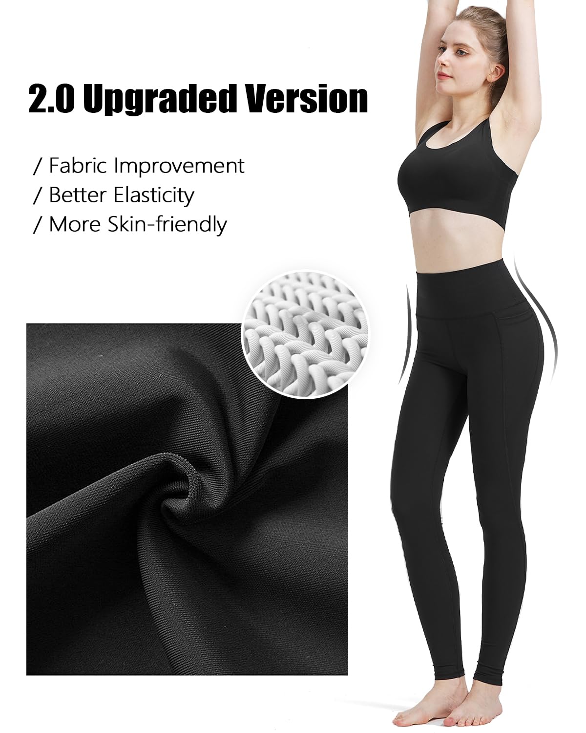 Foto 3 pulgar | Leggins Zylioo Extra Largos Para Mujer Alta, Color Negro, Talla Xs - Venta Internacional.