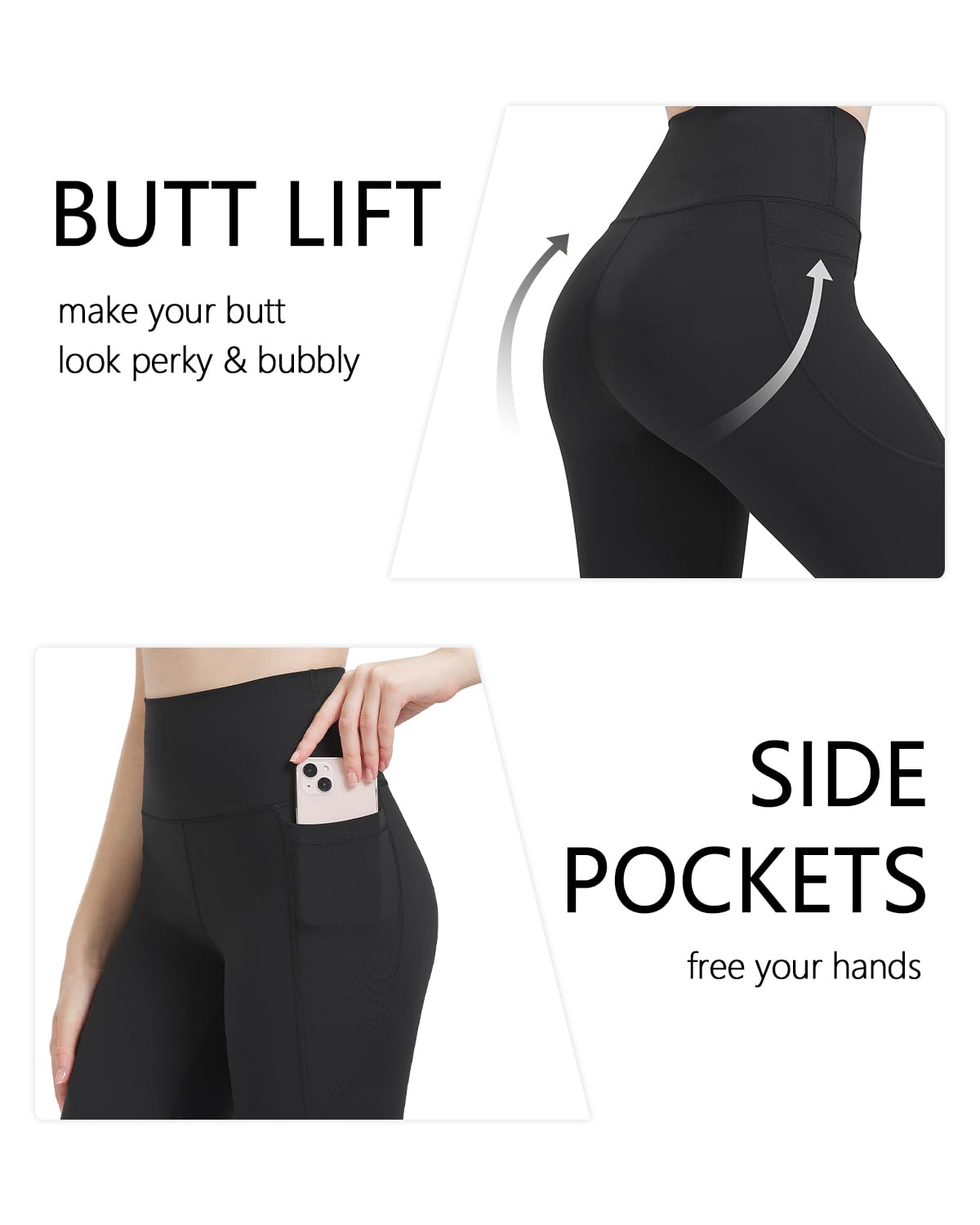 Foto 3 | Leggins Zylioo Extra Largos Para Mujer Alta, Color Negro, Talla Xs - Venta Internacional.