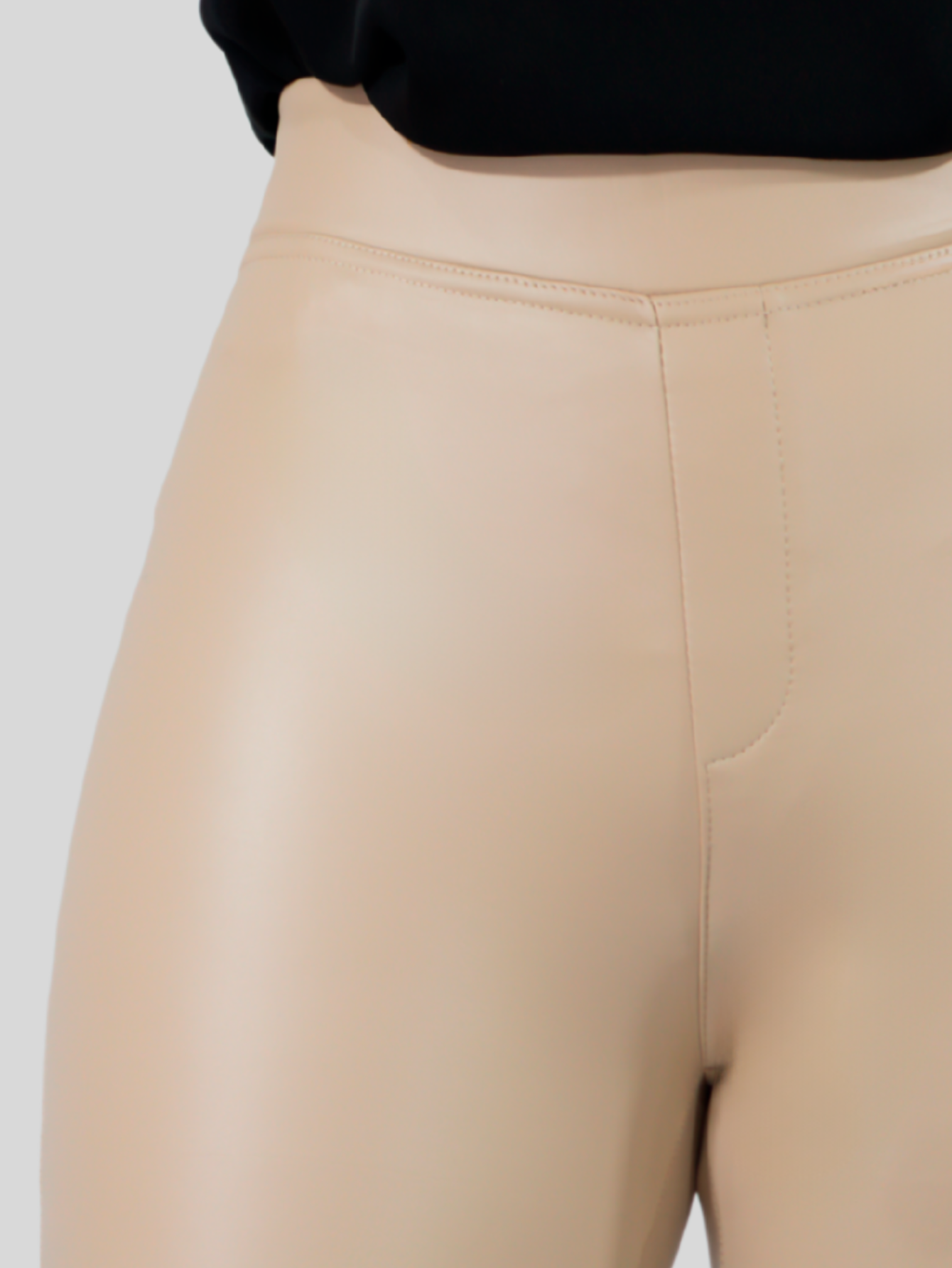 Foto 8 pulgar | Leggins Moda Elegante Casual Mujer Leginsn Lic-0177 Beige Cuero Vinipiel