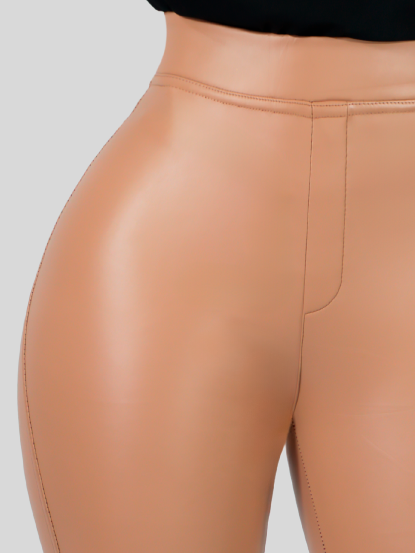 Foto 8 pulgar | Leggins LIC-0177 Nude Cuero Vinipiel