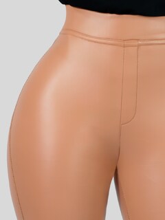 Foto 7 | Leggins LIC-0177 Nude Cuero Vinipiel
