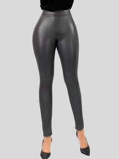 Foto 6 | Leggins Moda Elegante Casual Mujer Leginsn Lic-0177 Gris Oscuro Vinipiel
