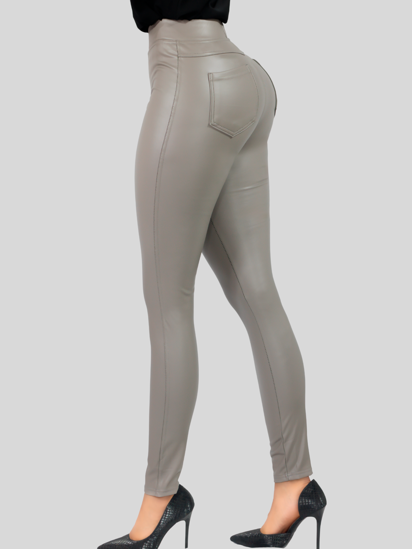 Foto 5 pulgar | Leggings Gris para Mujer