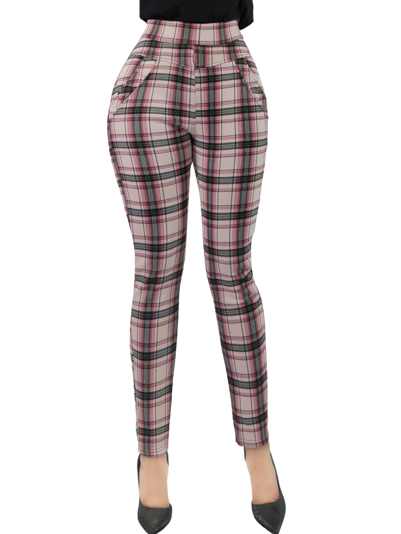 Foto 2 pulgar | Jeggins De Mujer Lic-0178 Diseño De Pantalon A Cuadros