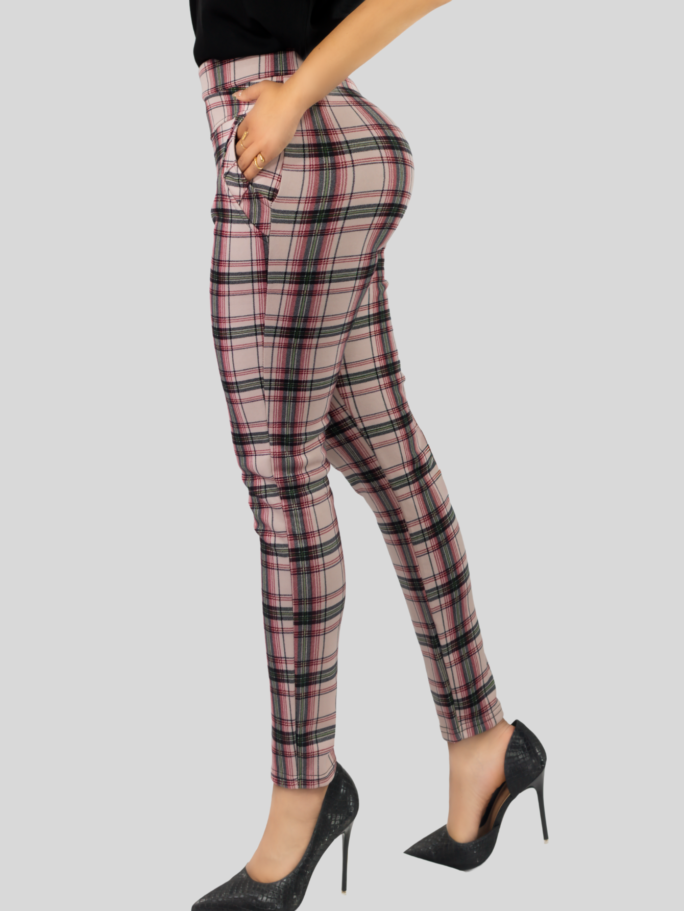 Foto 5 pulgar | Jeggins De Mujer Lic-0178 Diseño De Pantalon A Cuadros