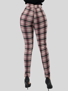 Foto 5 | Jeggins De Mujer Lic-0178 Diseño De Pantalon A Cuadros