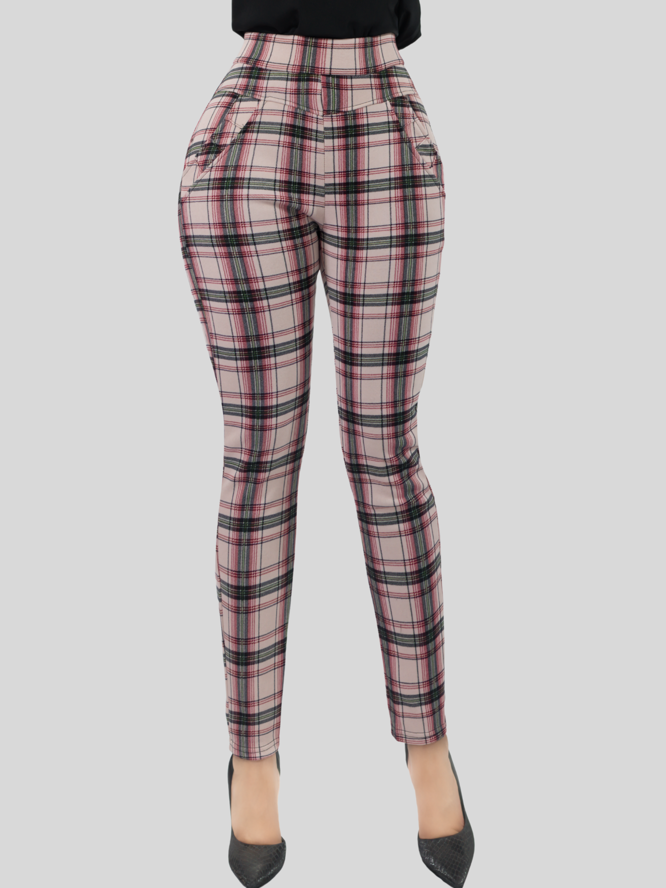Foto 7 pulgar | Jeggins De Mujer Lic-0178 Diseño De Pantalon A Cuadros