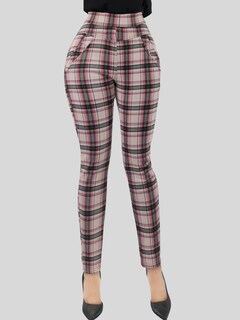 Foto 6 | Jeggins De Mujer Lic-0178 Diseño De Pantalon A Cuadros