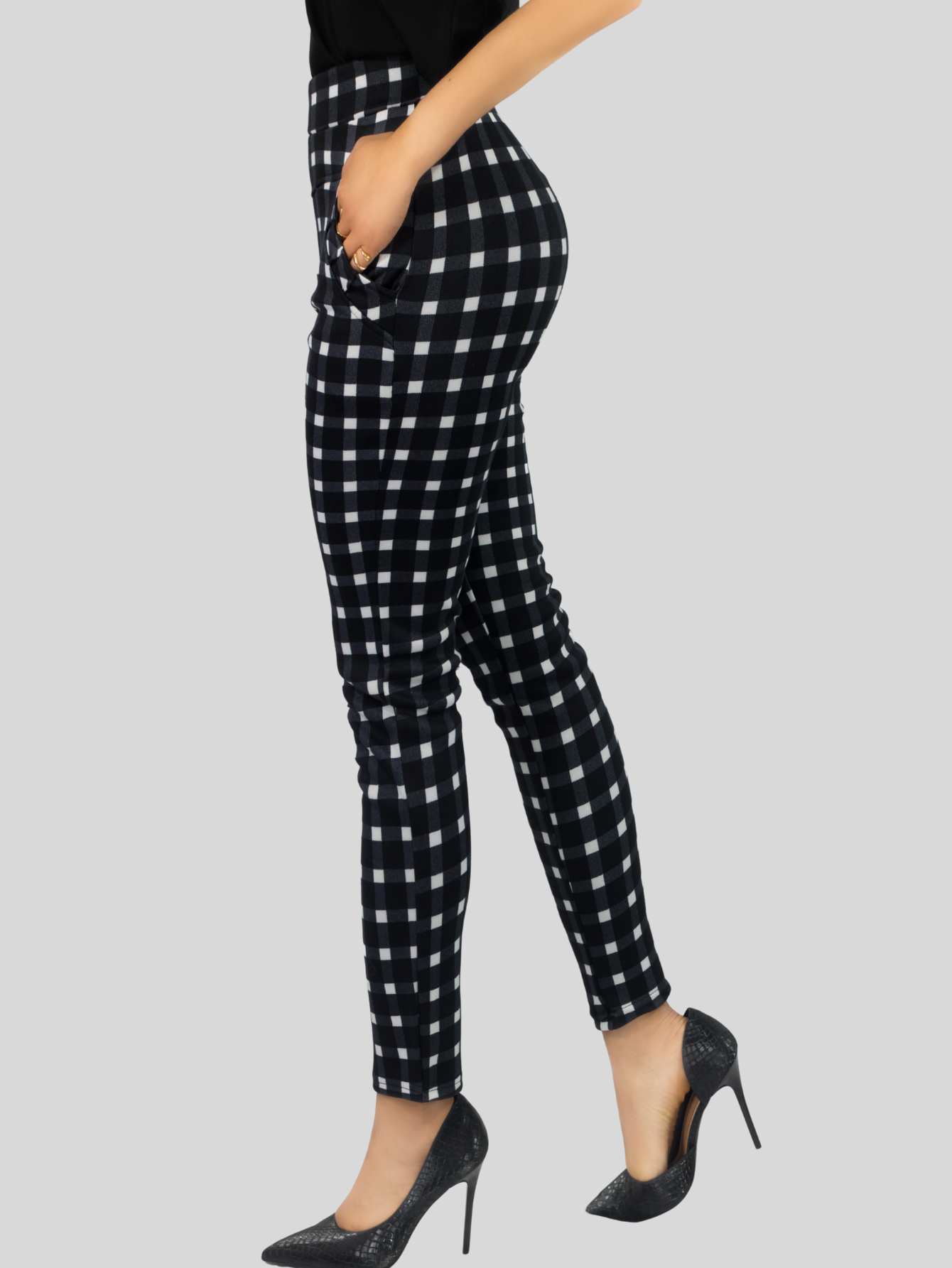 Foto 5 pulgar | Jeggins De Mujer Lic-0178 Diseño De Pantalon A Cuadros