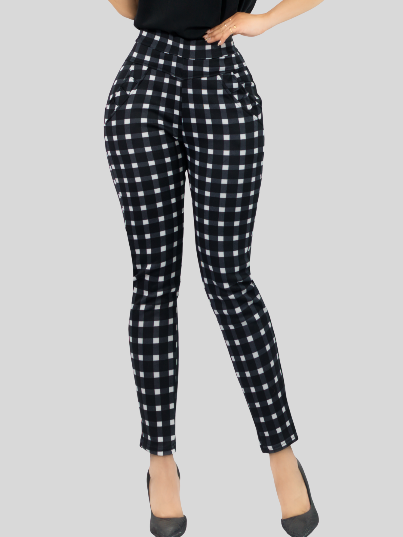Foto 6 | Jeggins De Mujer Lic-0178 Diseño De Pantalon A Cuadros