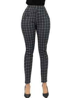 Foto 1 | Jeggins De Mujer Lic-0178 Diseño De Pantalon A Cuadros