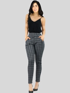 Foto 2 | Jeggins De Mujer Lic-0178 Diseño De Pantalon A Cuadros
