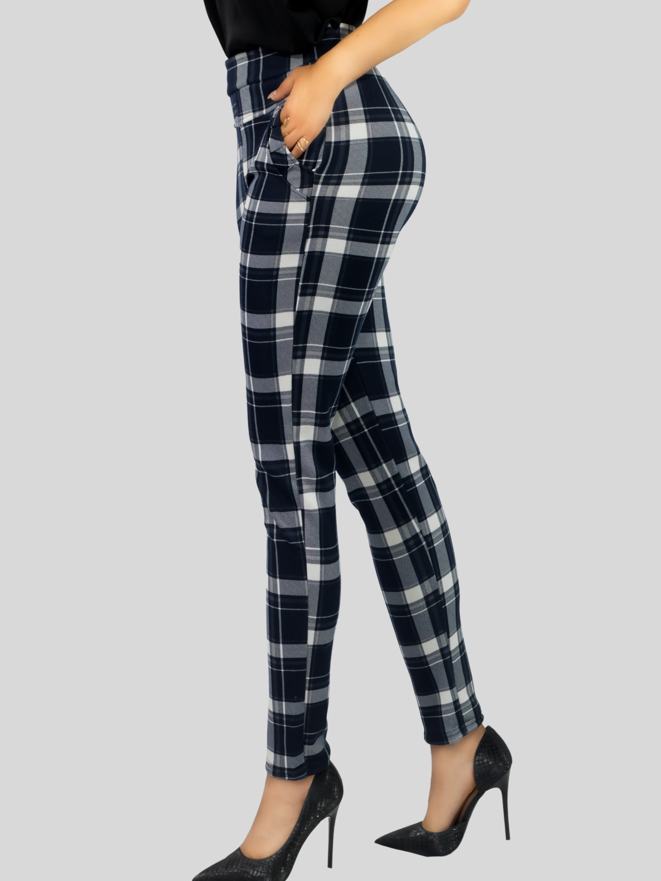 Foto 5 pulgar | Jeggins De Mujer Lic-0178 Diseño De Pantalon A Cuadros