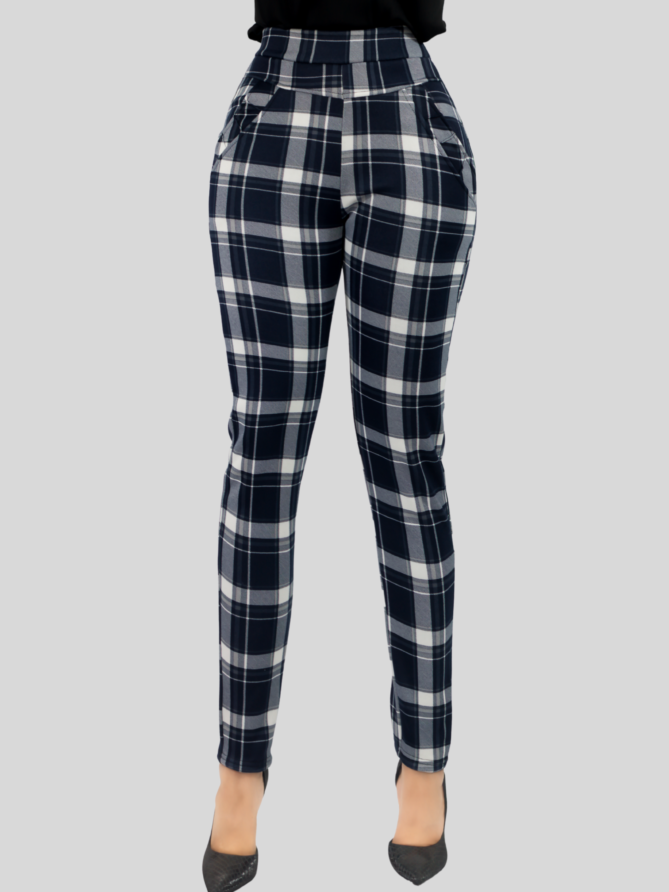 Foto 7 pulgar | Jeggins De Mujer Lic-0178 Diseño De Pantalon A Cuadros