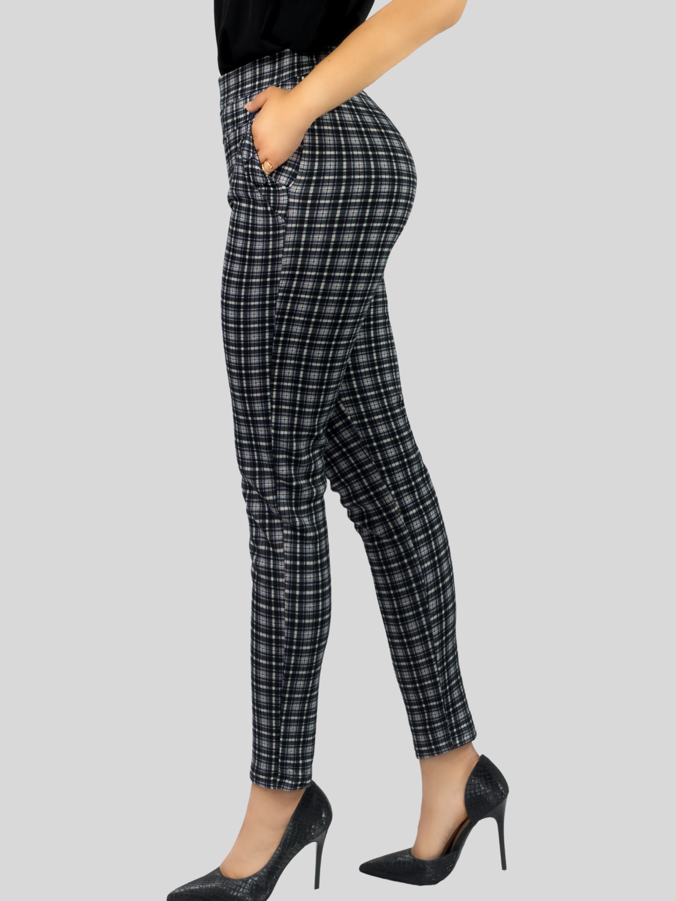 Foto 5 pulgar | Jeggins De Mujer Lic-0178 Diseño De Pantalon A Cuadros