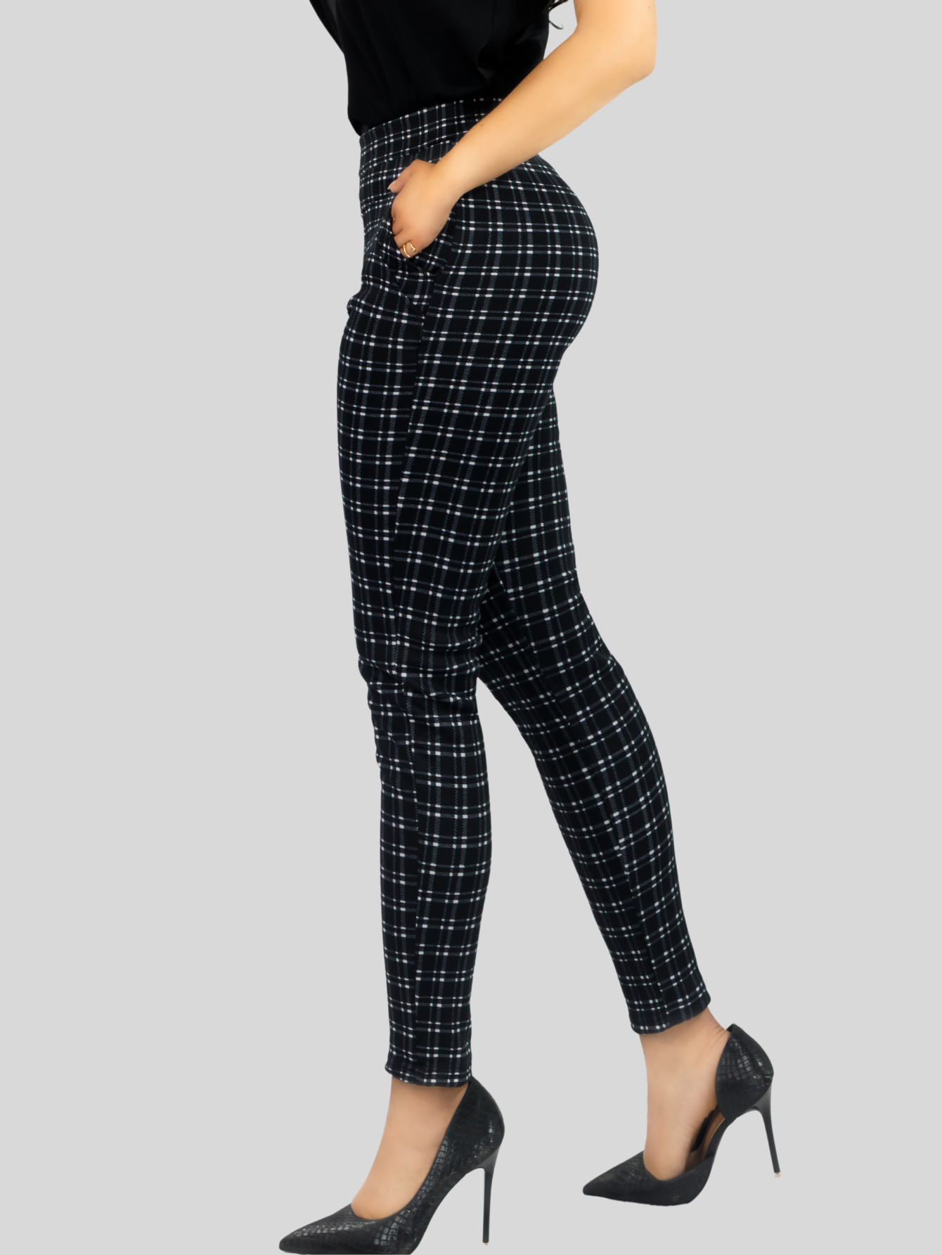 Foto 5 pulgar | Jeggins De Mujer Lic-0178 Diseño De Pantalon A Cuadros