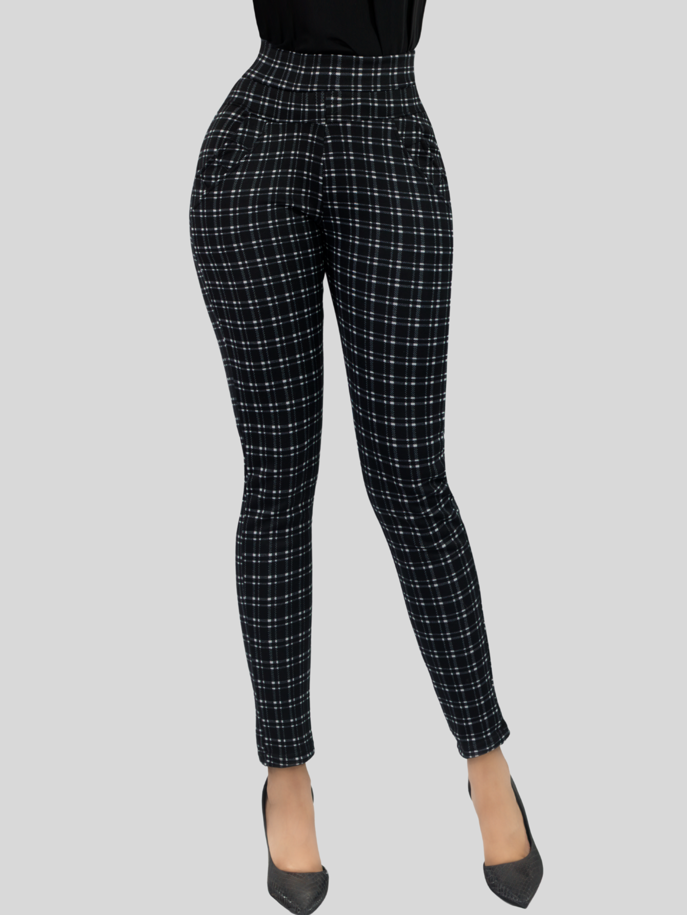 Foto 6 | Jeggins De Mujer Lic-0178 Diseño De Pantalon A Cuadros