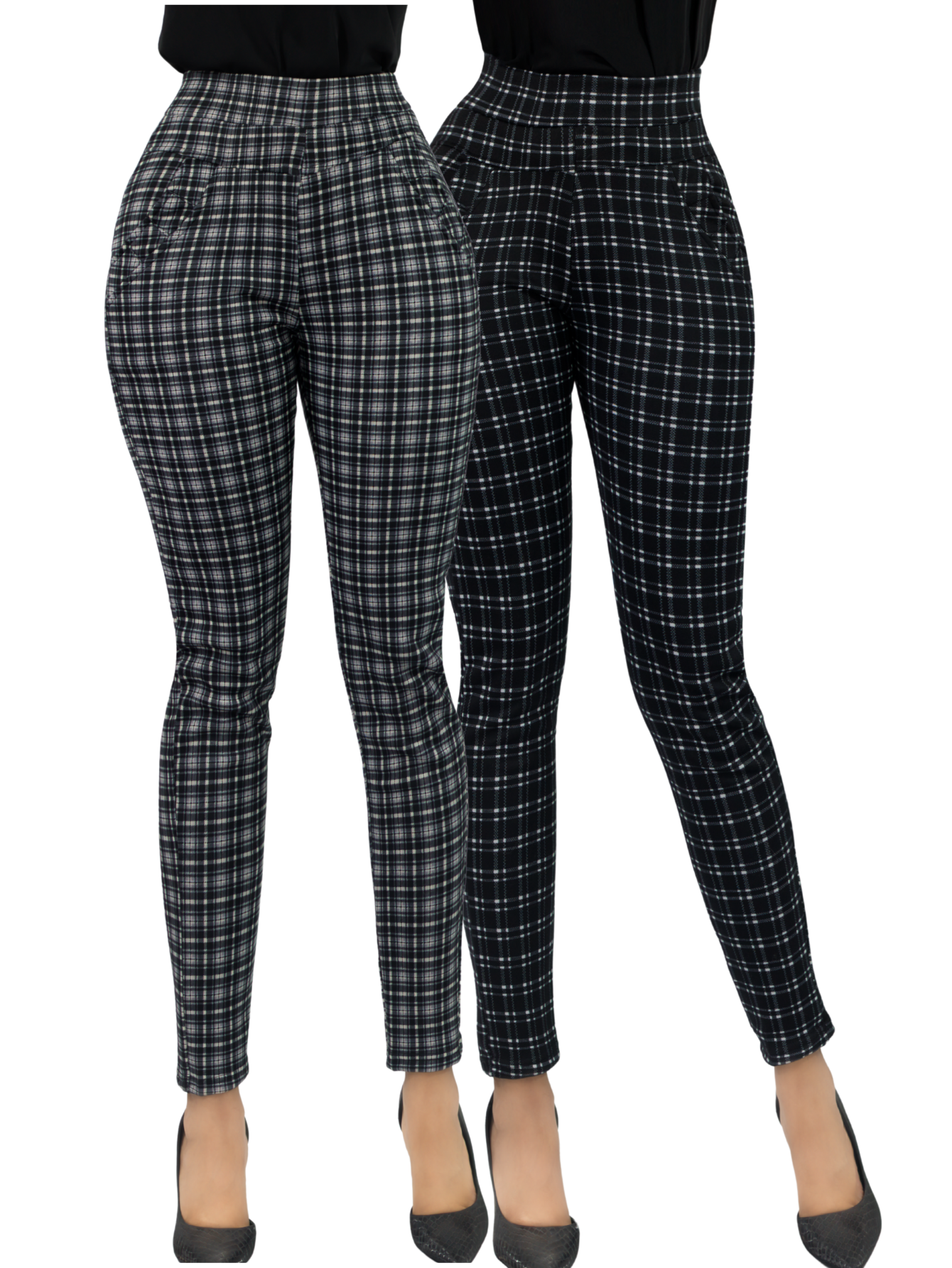 Foto 1 | Set 2 Jeggins Mujer Legging Pantalón A Cuadro Lic-0178-px2 Variedad De Diseños Mallones Mayon