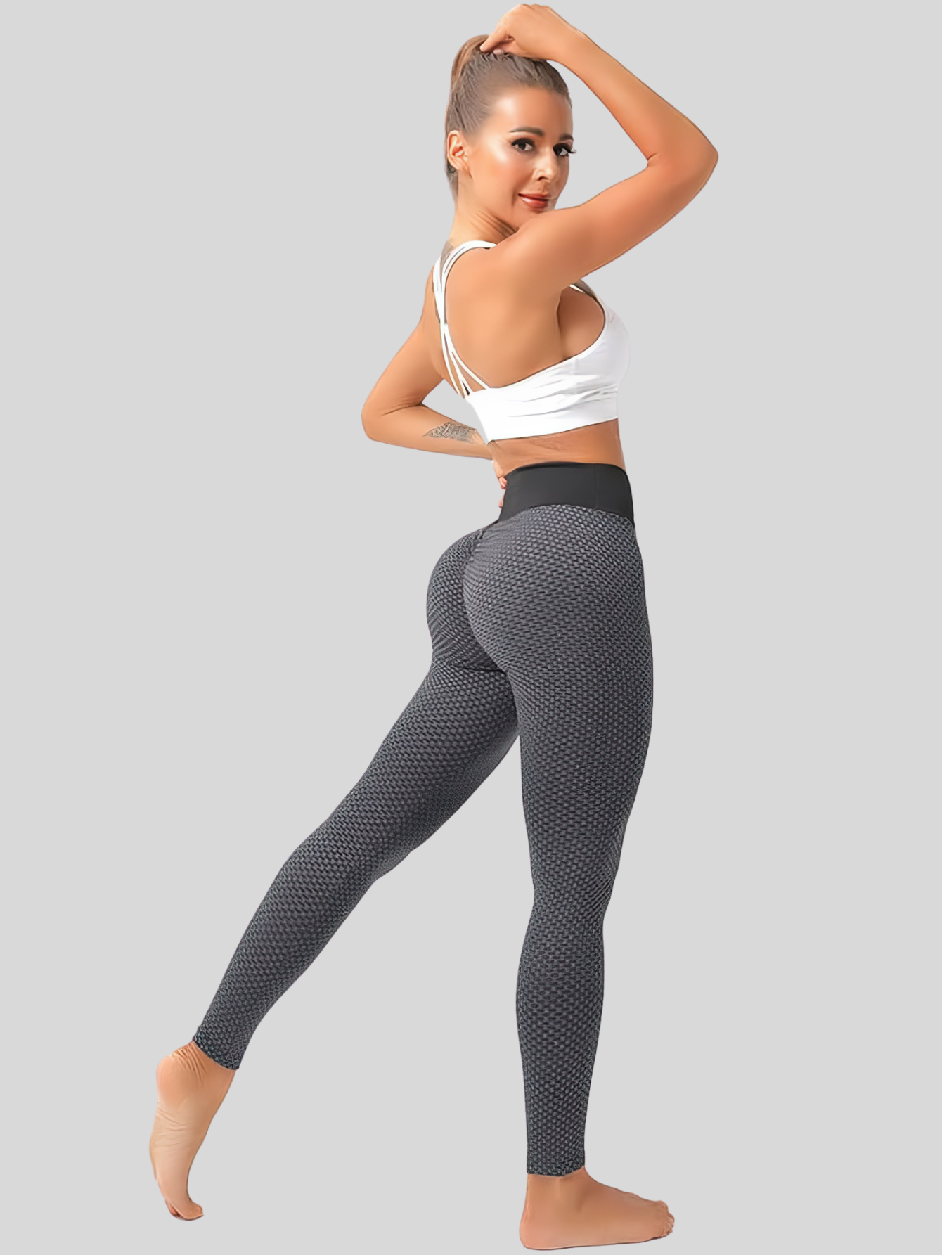 Foto 6 pulgar | Mallones Mujer Leggings Stretch Leggins Lic-04 Gris Oscuro Mayon Mallas