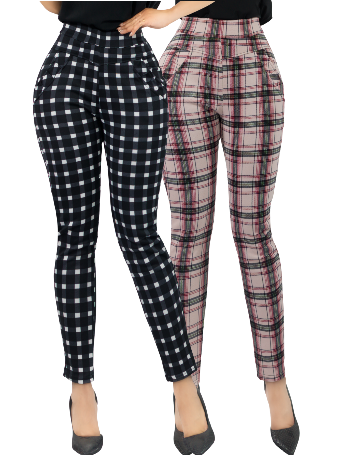 Set 2 Jeggins Mujer Legging Pantalón A Cuadro Lic-0178-px2 Variedad De Diseños Mallones Mayon