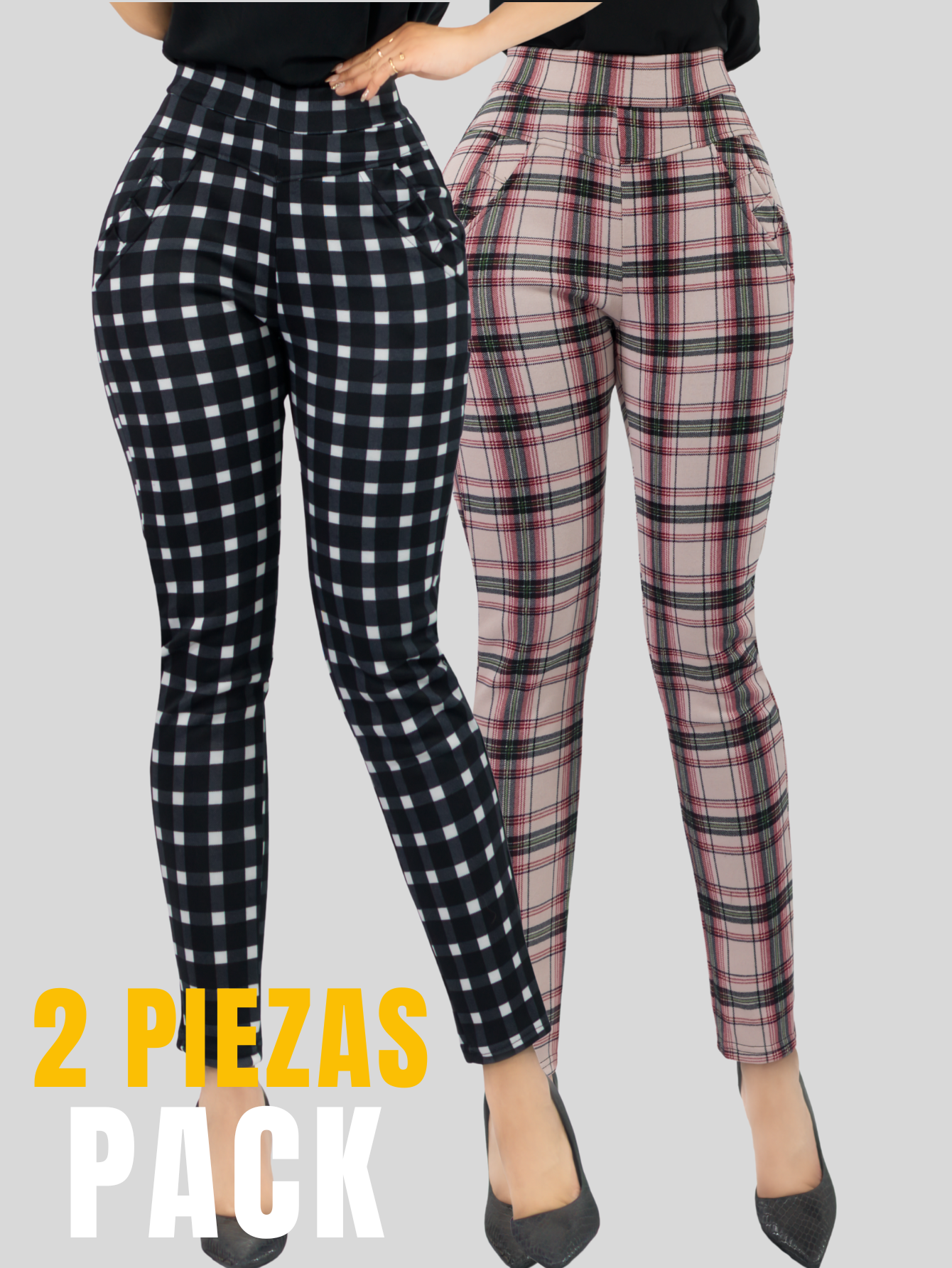 Foto 6 pulgar | Set 2 Jeggins Mujer Legging Pantalón A Cuadro Lic-0178-px2 Variedad De Diseños Mallones Mayon