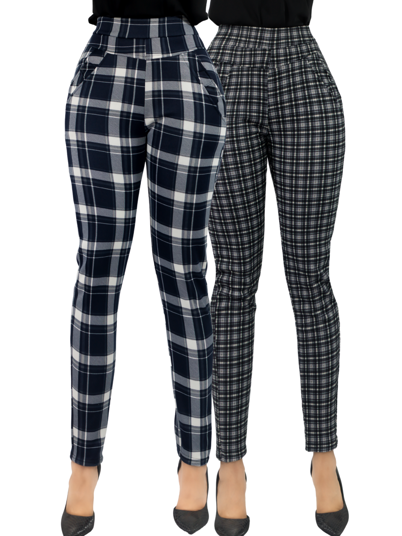 Foto 1 | Set 2 Jeggins Mujer Legging Pantalón A Cuadro Lic-0178-px2 Variedad De Diseños Mallones Mayon
