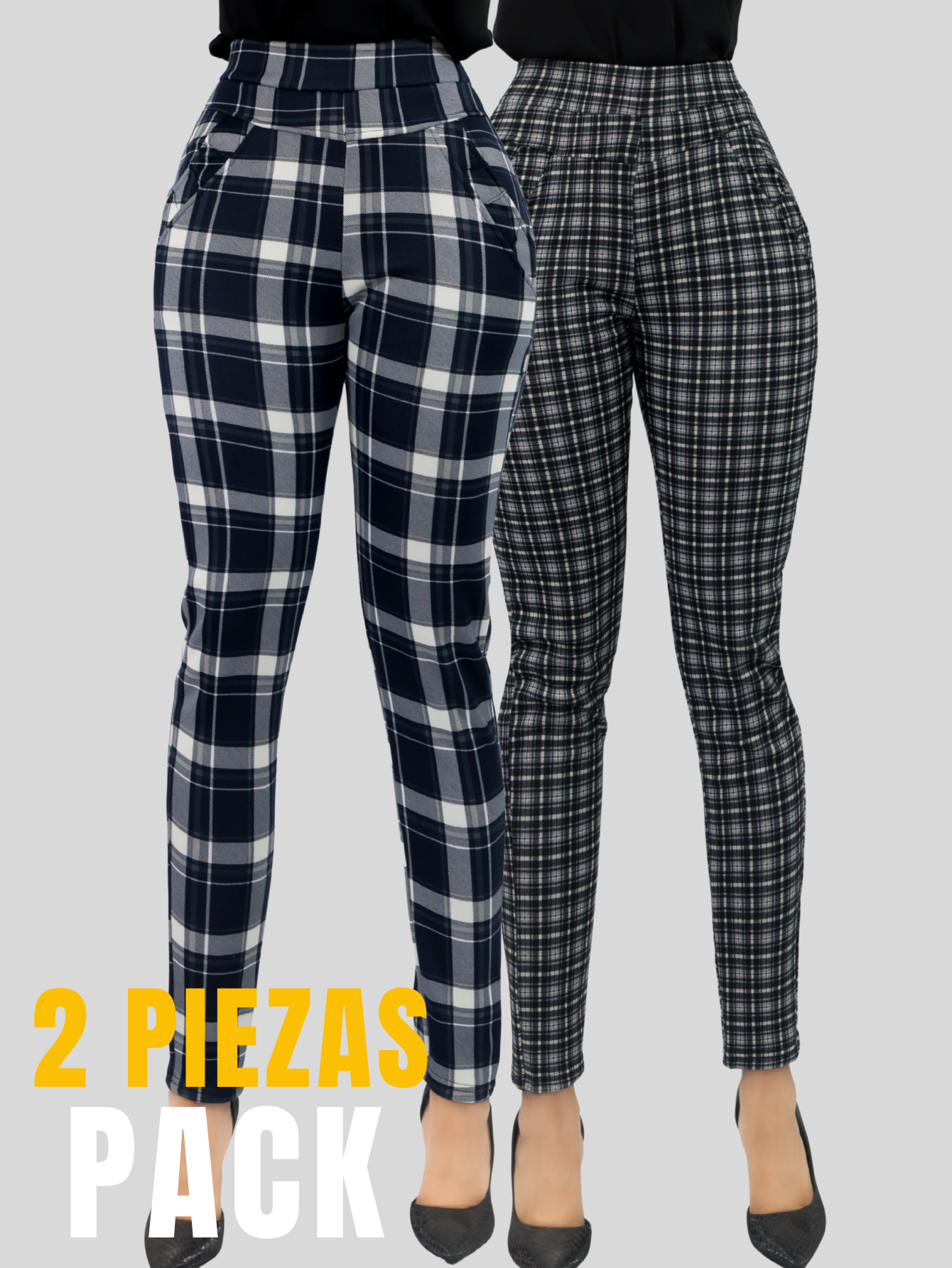 Foto 6 pulgar | Set 2 Jeggins Mujer Legging Pantalón A Cuadro Lic-0178-px2 Variedad De Diseños Mallones Mayon