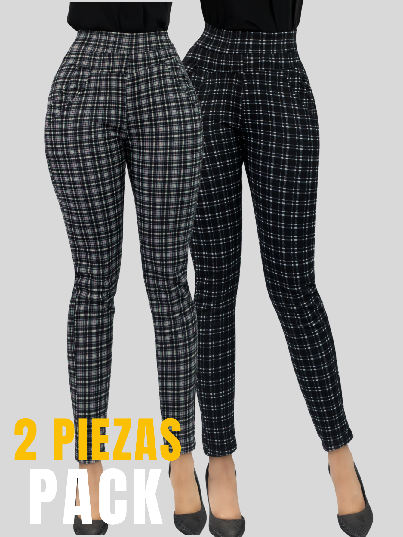 Foto 6 pulgar | Set 2 Jeggins Mujer Legging Pantalón A Cuadro Lic-0178-px2 Variedad De Diseños Mallones Mayon
