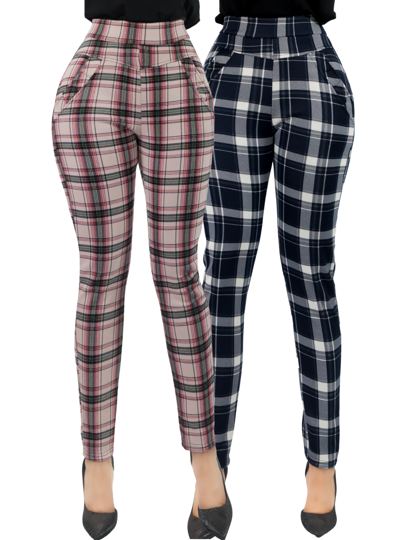 Set 2 Jeggins Mujer Legging Pantalón A Cuadro Lic-0178-px2 Variedad De Diseños Mallones Mayon