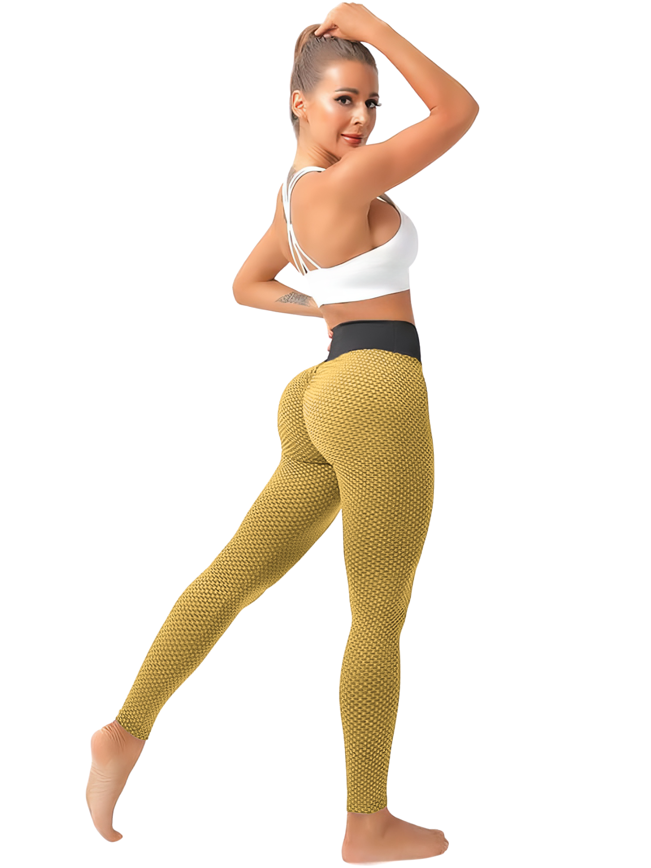 Foto 2 pulgar | Mallones Mujer Leggings Stretch Leggins Lic-04 Amarillo Mayon Mallas