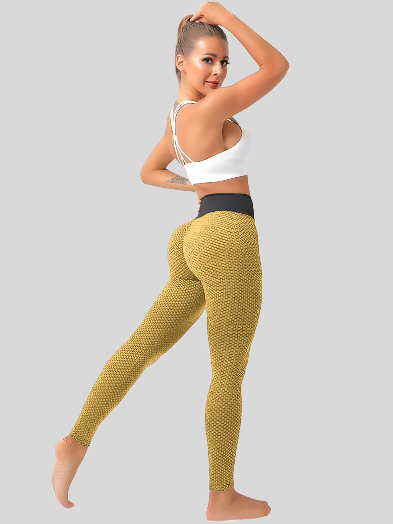 Foto 6 pulgar | Mallones Mujer Leggings Stretch Leggins Lic-04 Amarillo Mayon Mallas