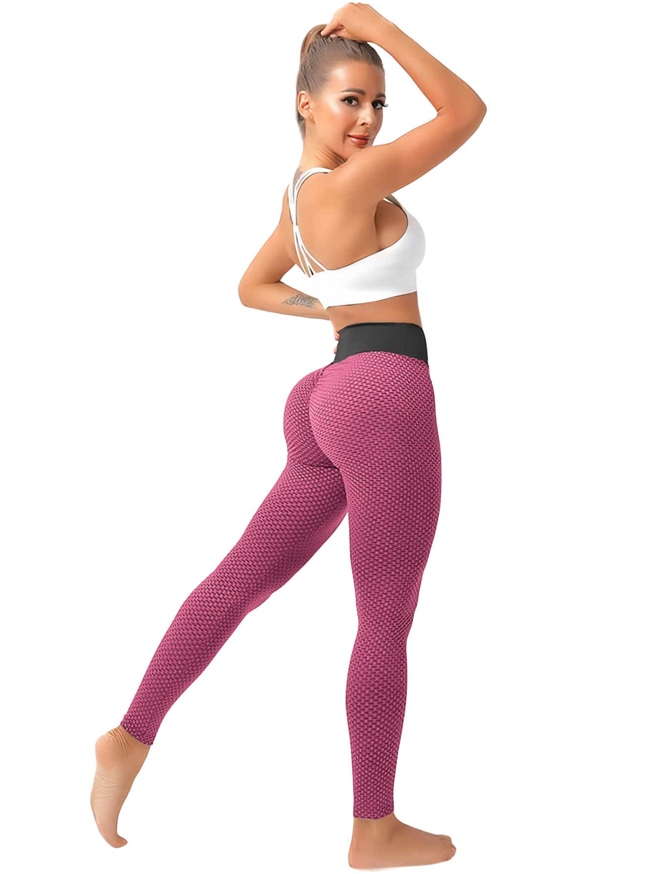 Foto 2 pulgar | Mallones Mujer Leggings Stretch Leggins Lic-04 Rosa Mayon Mallas