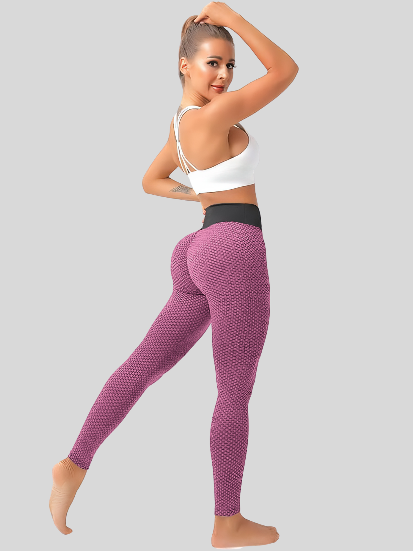 Foto 6 pulgar | Mallones Mujer Leggings Stretch Leggins Lic-04 Violeta Mayon Mallas