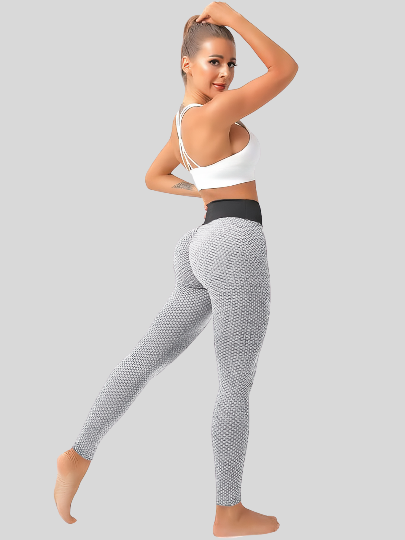 Foto 6 pulgar | Mallones Mujer Leggings Stretch Leggins Lic-04 Blanco Mayon Mallas