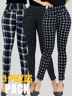 Foto 4 | Set De 3 Jeggins De Mujer Lic-01178-px3 Diseños De Pantalon A Cuadros