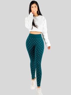 Foto 2 | Leggins De Mujer Mallones Dama Lic-0181 Verde Mallas Deportivas O Casuales