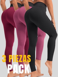 Foto 4 | Set 3 Mallones Mujer Leggings Stretch Leggins Lic-04-px3 Varios Colores Mayon Mallas