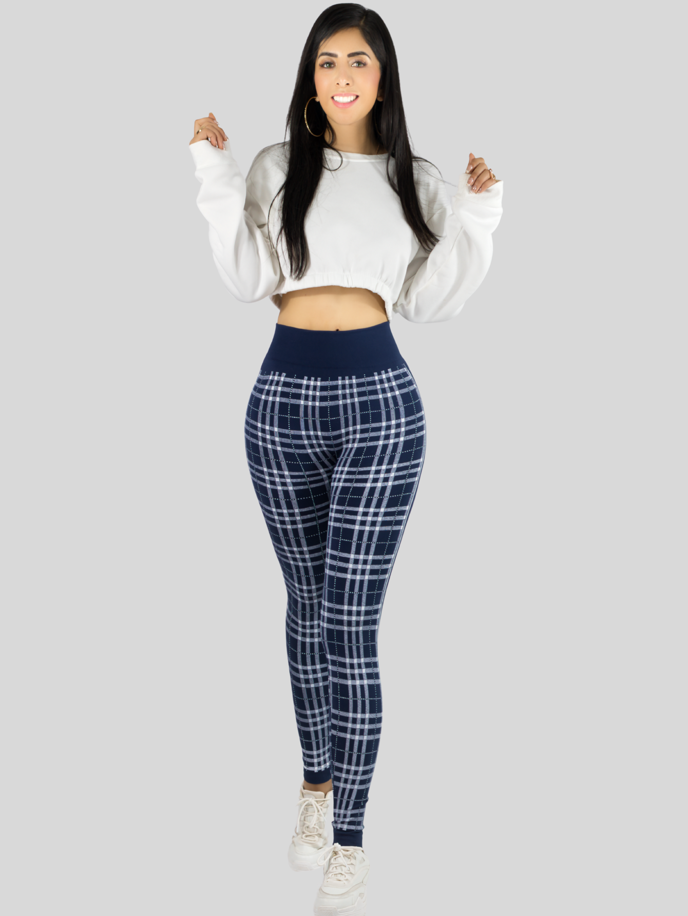 Foto 2 | Legging De Dama Stretch Mallas Deportivas Lic-0185 Marino Mallones De Mujer