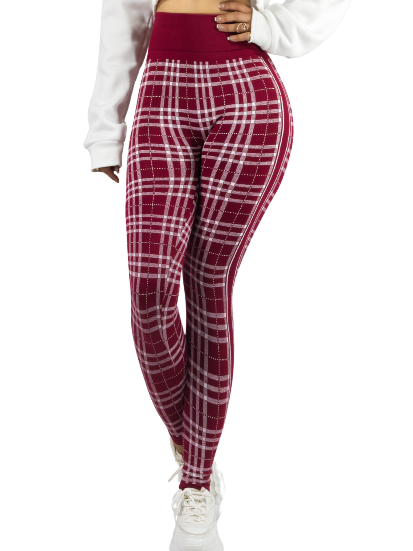 Foto 2 pulgar | Legging De Dama Stretch Mallas Deportivas Lic-0185 Vino Mallones De Mujer
