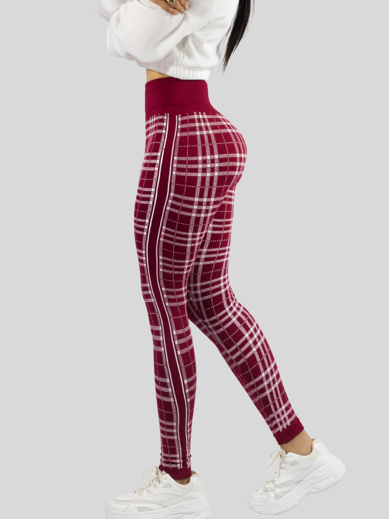 Foto 5 pulgar | Legging De Dama Stretch Mallas Deportivas Lic-0185 Vino Mallones De Mujer