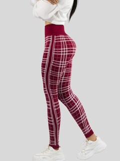 Foto 4 | Legging De Dama Stretch Mallas Deportivas Lic-0185 Vino Mallones De Mujer