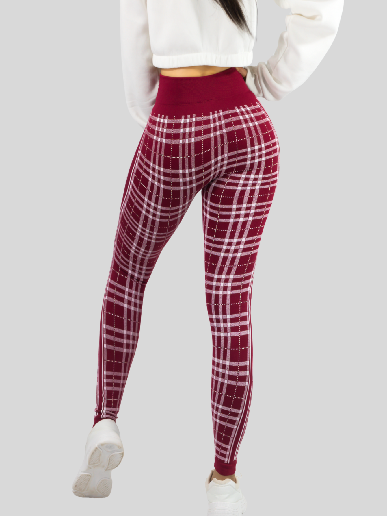 Foto 6 pulgar | Legging De Dama Stretch Mallas Deportivas Lic-0185 Vino Mallones De Mujer