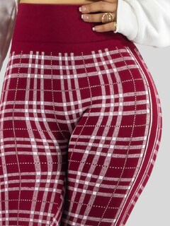 Foto 6 | Legging De Dama Stretch Mallas Deportivas Lic-0185 Vino Mallones De Mujer