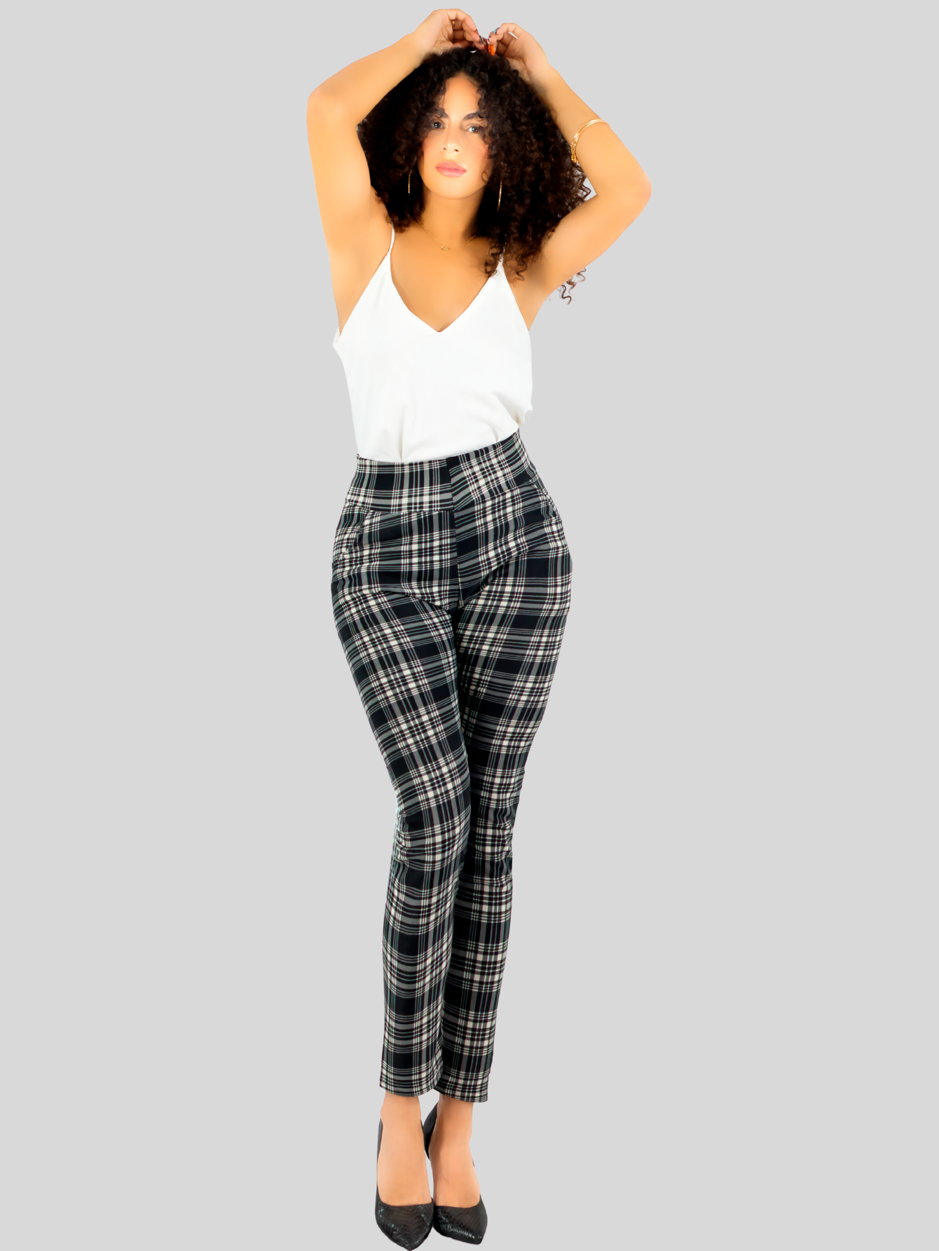 Foto 3 pulgar | Set De 2 Leggings Elegantes Jegging Mujer A Cuadros Stretch Looks Formal Y Casual Mayón Lic-0171 D3/d7 Mallones