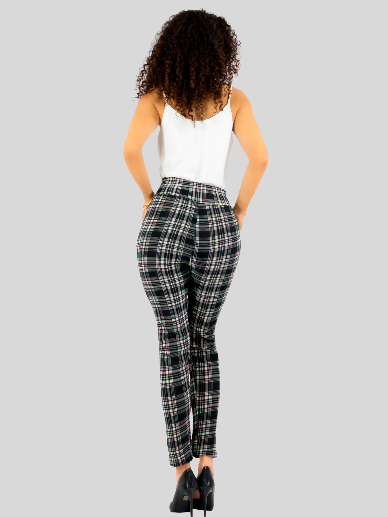 Foto 4 pulgar | Set De 2 Leggings Elegantes Jegging Mujer A Cuadros Stretch Looks Formal Y Casual Mayón Lic-0171 D3/d7 Mallones