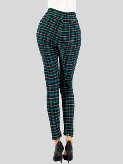 Foto 4 | Set De 2 Leggings Elegantes Jegging Mujer A Cuadros Stretch Looks Formal Y Casual Mayón Lic-0171 D5/d9 Mallones